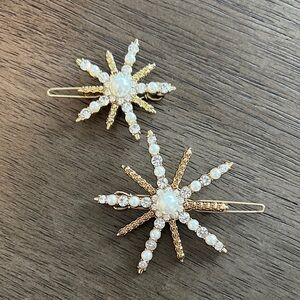 Gold and Pearl Starburst Hair Accessories